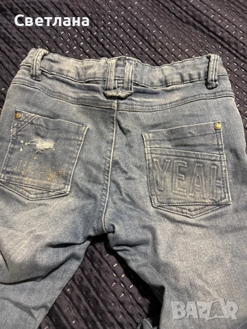 Дънки дебели за зимата 8 години, снимка 4 - Детски панталони и дънки - 51945758