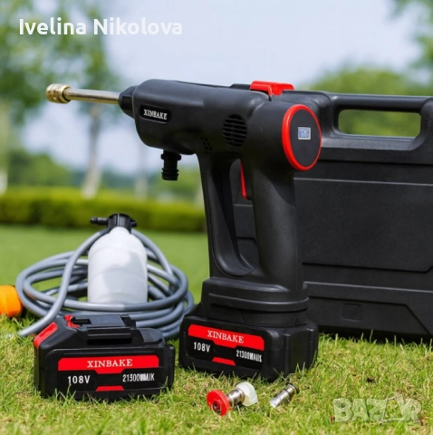 Акумулаторна водоструйка 24V – Пистолет за миене с LCD дисплей и 6 режима