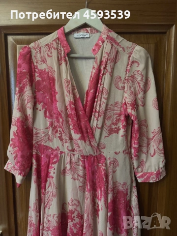 Розова рокля , снимка 2 - Рокли - 54083579