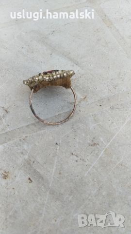 Голям стар пръстен от мъниста, снимка 2 - Антикварни и старинни предмети - 46262542