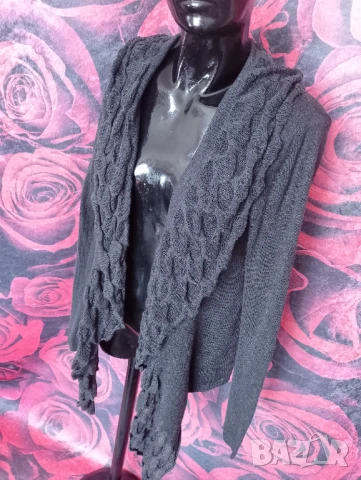 Тъмно сива свободно падаща жилетка М, снимка 3 - Жилетки - 51342936