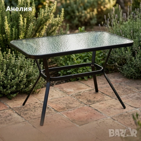 Елегантна правоъгълна маса – стъклен плот, модерен и устойчив дизайн, снимка 5 - Маси - 54060225