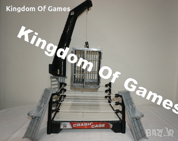 Рядък Кеч Ринг с Кеч Клетка WWE Crash Cage Wrestling Ring Playset Seat Launchers, снимка 6 - Колекции - 54275310