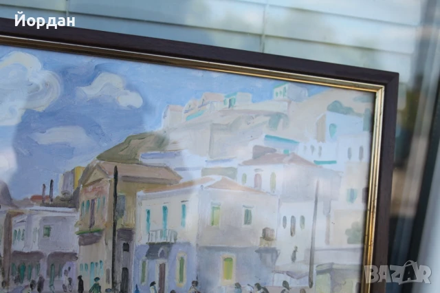 Стара картина смесена техника, снимка 7 - Картини - 50989583