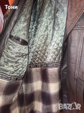 Ново Мъжко Зимно Яке с Яка Изцяло от Естествена Кожа L, снимка 5 - Якета - 53661384