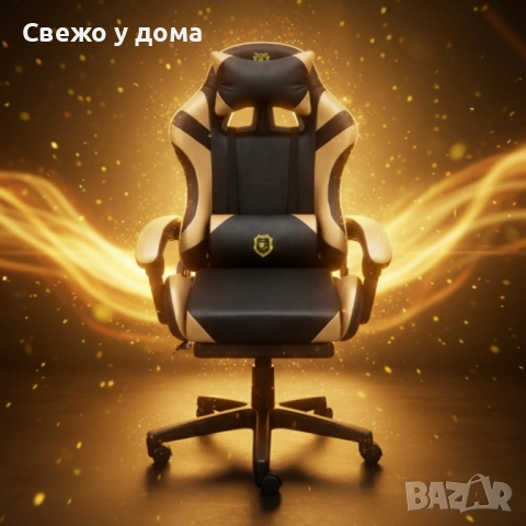 Премиум геймърски столове с масажна функция, поставка за крака и ергономична метална рамка, PU кожа, снимка 2 - Столове за офис - 53503747