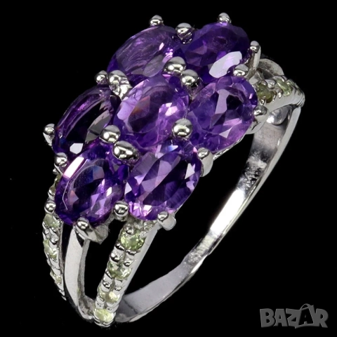 925 себърени пръстени с рубин, перидот, кианит, родолит гранат, танзанит, турмалин, снимка 17 - Пръстени - 51757015