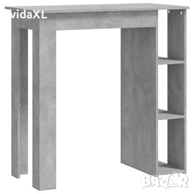 vidaXL Бар маса с рафт, бетонно сива, 102x50x103,5 см, ПДЧSKU:809462, снимка 1 - Маси - 46142254
