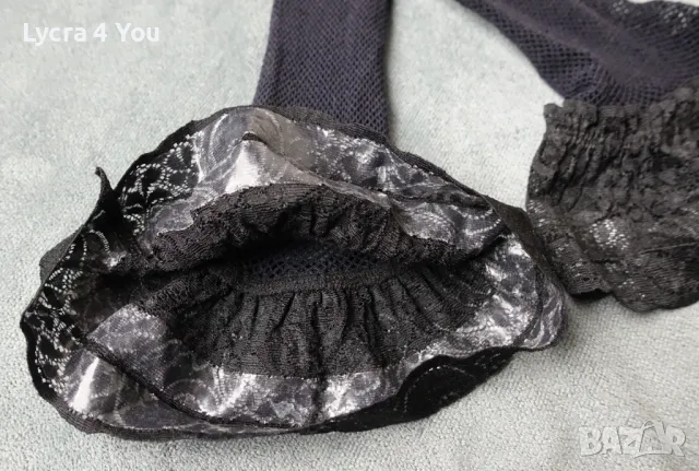 М черни мрежести чорапи със силикон, снимка 3 - Бельо - 50382502