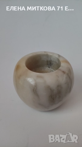 Малък,но тежък свещник от мрамор, снимка 3 - Декорация за дома - 52931294