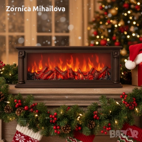 Голяма LED камина с ефект на жар – уют и атмосфера без дим и огън SP47, снимка 4 - Отоплителни печки - 52025037