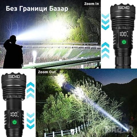 Нов Супер Ярък LED Фенер, Презареждащ се, 5 Режима, Водоустойчив, снимка 3 - Други стоки за дома - 46534816