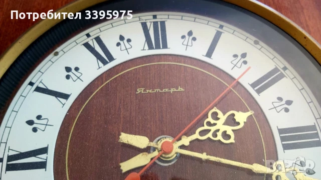 Стенен часовник ”Янтар” електронно-механичен 1975 г. СССР, снимка 3 - Антикварни и старинни предмети - 51358718