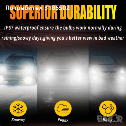 Универсални LED Крушки за Автомобил – E4X H4 / E4X H7 / E4S H7, снимка 10 - Аксесоари и консумативи - 51251049