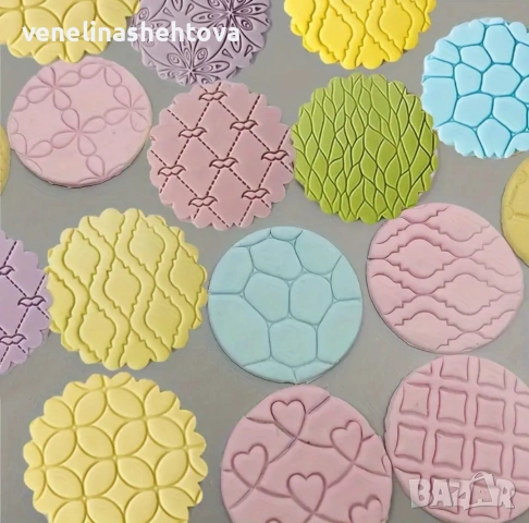 Пластмасова форма щампа за отпечатване върху тесто фондан декорация торта мъфини , снимка 4 - Форми - 53937971