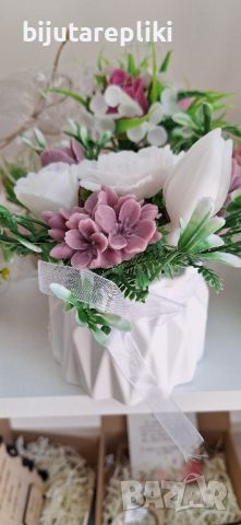 Сапунен букет, снимка 2 - Изкуствени цветя - 45913543