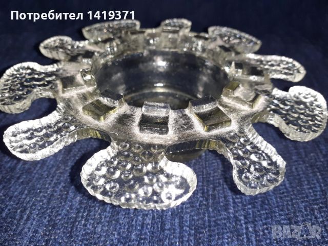 Стъклена поставка за малка саксия с форма на цвете, снимка 2 - Декорация за дома - 45693465