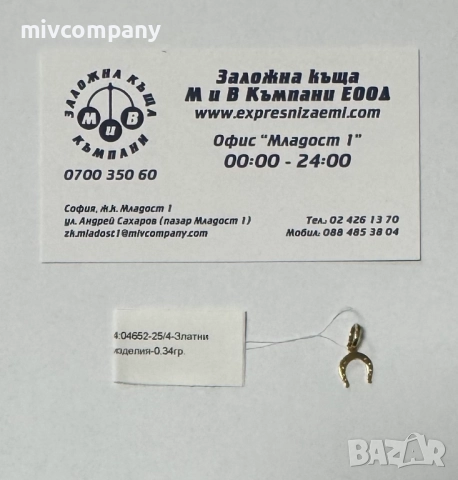 Златна висулка 0.34гр.