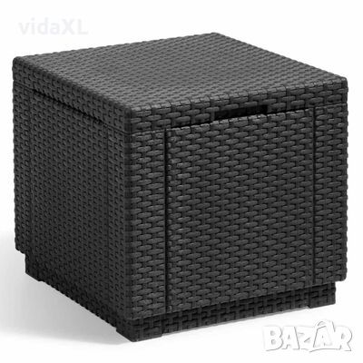 Keter Кубична табуретка за съхранение графит 213816（SKU:422801, снимка 1 - Други - 45493093