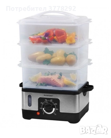 Уред за здравословно готвене на пара Silver Crest. 55лв Нов, в оригинална опаковка, снимка 4 - Съдове за готвене - 52002613