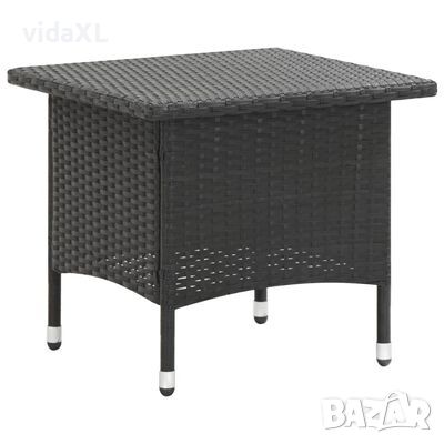 vidaXL Маса за чай, черна, 50x50x47 см, полиратан（SKU:46250, снимка 1 - Маси - 46173095