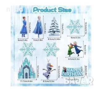 10 бр Замръзналото Кралство Frozen фигурки топери топер украса декор за торта парти рожден ден  , снимка 2 - Други - 51173181
