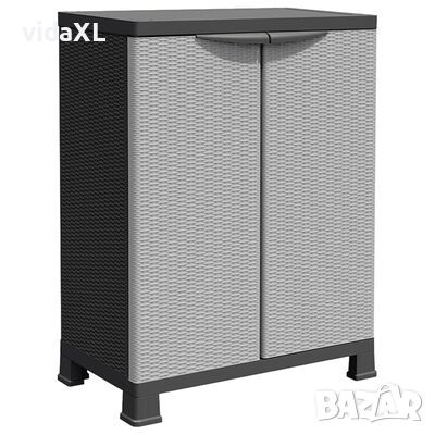 vidaXL Пластмасов шкаф, 68x39x92 см, ратанов дизайн(SKU:337898