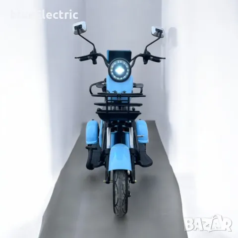 Двуместна електрическа триколка blueElectric Pudding 1800W | 48V | 23Ah | BABY BLUE, снимка 4 - Мотоциклети и мототехника - 49745628