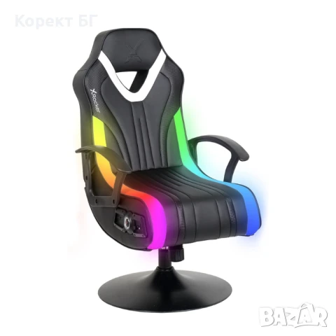 Геймърски стол X-Rocker Junior 2.1 Audio с LED – компактен и сгъваем, снимка 6 - Столове - 50949685