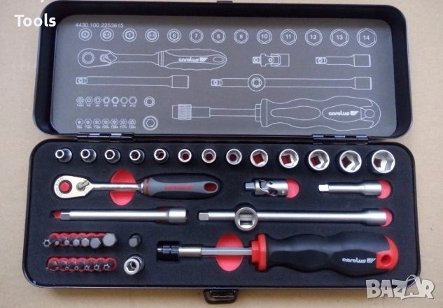 carolus gedore slim 1/4 36 части камъни вложки битове комплект, снимка 2 - Гедорета - 52893123