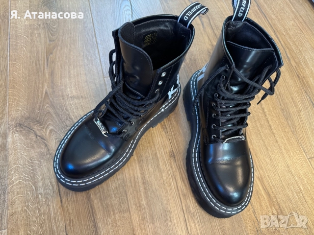 Кожени боти - Karl Lagerfeld - 39 номер, снимка 9 - Дамски боти - 52955255