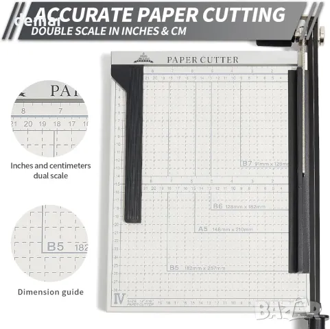 JIELISI A4 Метален гилотинен нож за хартия, до 10 листа, 12 инча дължина на рязане, снимка 4 - Други стоки за дома - 47420135