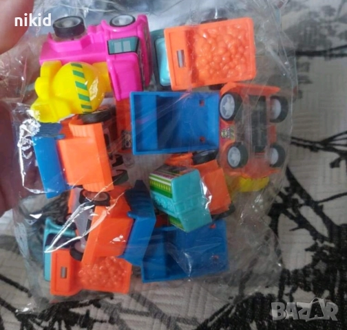 6 бр Багери багер кран строителни машини подвижни гуми пластмасови PVC фигурки играчки декор торта, снимка 7 - Коли, камиони, мотори, писти - 41500192