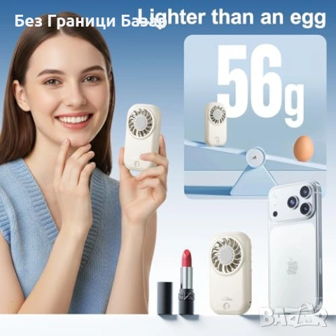 Нов джобен Преносим мини вентилатор USB-C 11000RPM 5 степени скорости USB-C, снимка 3 - Друга електроника - 53887838