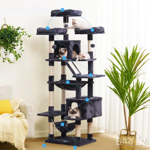 ПРОМОЦИЯ Котешка катерушка, 185см височина HEY BROTHER MPJ030G-N, снимка 2 - За котки - 50766827