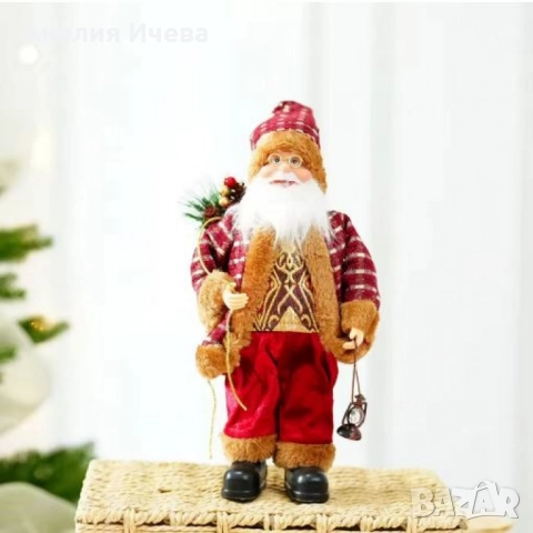 Фигурка Дядо Коледа с чувал и фенер, 30 см. SD27, снимка 3 - Декорация за дома - 51872669