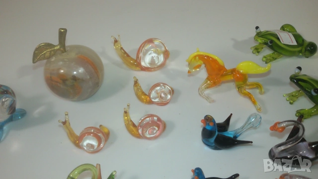 Лот миниатюрни стъклени животни и ябълка, снимка 4 - Колекции - 53358990
