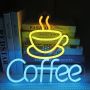 Неонова табела CooPark Coffee за декор на кафене LED с възможност за димиране, USB, 30х32 см, снимка 5