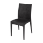 Градински стол от полипропилен с плетен дизайн - Черен, снимка 1