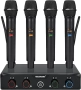 Чисто нови 4 микрофона и миксер, 4-канална безжична микрофонна система, UHF компактен безжичен ..., снимка 1