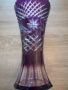Красива ваза, оловен кристал, лилава, прекрасни орнаменти,, снимка 8