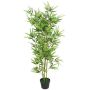 vidaXL Изкуствено растение бамбук със саксия, 120 см, зелено(SKU:244456