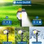 Peasur 4 бр. соларни прожектори, водоустойчиви 2-в-1, автоматично включване/изключване, пейзажни, снимка 6