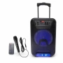 Преносима караоке тонколона - 8" говорител, LED светлина, дистанционно управление и микрофон, снимка 2