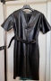 Нова дълга лъскава кожена рокля "NA-KD" с колан, номер 34, размер XS-S, снимка 1