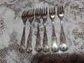 Стари антикварни посребрени прибори вилички 6 бр. маркирани, снимка 6