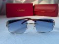 Cartier висок клас слънчеви очила Мъжки Дамски слънчеви с дървени дръжки, снимка 10