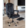 Ергономичен офис стол, функция люлка, поставка за крака, черен, снимка 11