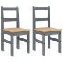 vidaXL Трапезни столове 2 бр "Panama" сиви 40x46x90 см бор масив(SKU:4005730, снимка 1 - Столове - 45949071