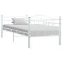 vidaXL Рамка за дневно легло, бяла, метал, 90x200 см(SKU:286136, снимка 1 - Спални и легла - 45876422